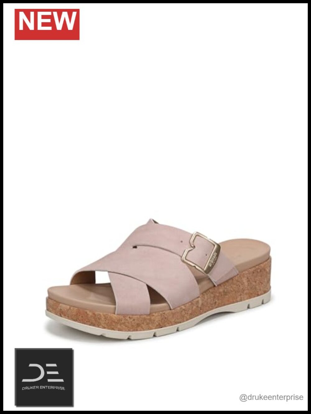 Dr. Scholl's Free Day Slide Sandals Women's Platform Comfort Buckle Faux Leather